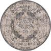Unique Loom Outdoor Traditional Collection Area Rug - Valeria (3' 1" Round, Charcoal/ Natural) view 3