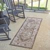 Unique Loom Outdoor Traditional Collection Area Rug - Valeria (2' x 8' Runner, Charcoal/ Natural) view 1