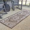 Unique Loom Outdoor Traditional Collection Area Rug - Valeria (2' x 8' Runner, Charcoal/ Natural) view 4