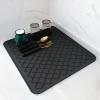 AMOAMI-Dish Drying Mats for Kitchen Counter-Silicone Dish Drying Mat-Kitchen Dish Drying Pad Heat Resistant Mat-Kitchen Gadgets Kitchen Accessories Kitchen Small Appliances(16" x 18", BLACK) view 1