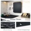 AMOAMI-Dish Drying Mats for Kitchen Counter-Silicone Dish Drying Mat-Kitchen Dish Drying Pad Heat Resistant Mat-Kitchen Gadgets Kitchen Accessories Kitchen Small Appliances(16" x 18", BLACK) view 2