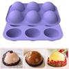 Elevation13 6 Holes Silicone Mold For ChocolateHalf Sphere Silicone Molds For Baking, BPA Free Cupcake Baking Silicone Molds for Making Chocolate, Cake, Jelly, Dome Mousse (2Pcs Purple) view 1