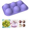 Elevation13 6 Holes Silicone Mold For ChocolateHalf Sphere Silicone Molds For Baking, BPA Free Cupcake Baking Silicone Molds for Making Chocolate, Cake, Jelly, Dome Mousse (2Pcs Purple) view 3