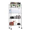 5 Tier Shelf Wire Shelving Unit, NSF Heavy Duty Wire Shelf Metal Large Storage Shelves Height Adjustable Utility for Garage Kitchen Office Commercial Shelving Steel Layer Shelf - 14"x30"x60", Chrome view 1