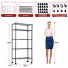 5 Tier Shelf Wire Shelving Unit, NSF Heavy Duty Wire Shelf Metal Large Storage Shelves Height Adjustable Utility for Garage Kitchen Office Commercial Shelving Steel Layer Shelf - 14"x30"x60", Chrome view 3