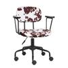 GIA Barnyard Ayrshire Cow Pattern Home Office Task Chair with Arms, Metal, Brown and White view 1