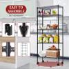5 Tier Shelf Wire Shelving Unit, NSF Heavy Duty Wire Shelf Metal Large Storage Shelves Height Adjustable Utility for Garage Kitchen Office Commercial Shelving Steel Layer Shelf - 14"x30"x60", Black view 4