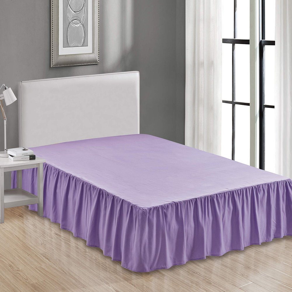 100% Egyptian Cotton Charcoal/RV-King Wrap Around Bedskirt 600 Thread Counts Solid Luxury Hotel Quality Fabric Best Dust Ruffle with Platform Easy Fits Upto14''Drop Premium Gathered Bed Skirt