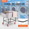 VEVOR Wire Laundry Cart, 2.8Bushel Wire Laundry Basket with Wheels, 26.7''x21.7''x26.4'' Commercial Basket Cart, Steel Frame with Chrome Finish, 4" Casters view 2