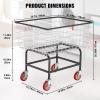 VEVOR Wire Laundry Cart, 2.8Bushel Wire Laundry Basket with Wheels, 26.7''x21.7''x26.4'' Commercial Basket Cart, Steel Frame with Chrome Finish, 4" Casters view 3