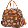FlowFly Insulated Lunch Bag With Shoulder Strap for Women, Men, and Kids, Large and Reusable, Handle, Freezable Work and School Travel Tote and Meal Prep Organizer,Cashew view 1