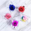 Enchanted Real Preserved Forever Roses in Clear Acrylic Ring Box, Fresh-Cut Eternity Flower That Lasts Years, Valentines Day, Mothers Day, for Her, Blue view 4