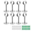 Jiozermi 8 Pcs 1 Inch Ceiling Mount Curtain Rod Bracket, Flange Closet Holder, Heavy Duty Stainless Steel Shower Socket, End Supports, Brushed Finish view 1