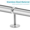 Jiozermi 8 Pcs 1 Inch Ceiling Mount Curtain Rod Bracket, Flange Closet Holder, Heavy Duty Stainless Steel Shower Socket, End Supports, Brushed Finish view 4