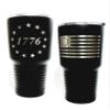 1776 Stars And Flag Engraved on Black Polar Camel 30 oz. Stainless Steel Tumbler view 1