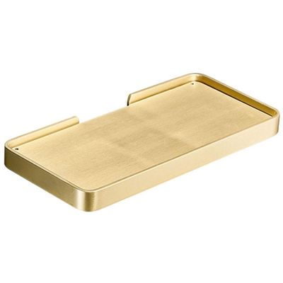 Floating Shelves Nordic Bathroom Shelf, Solid Brass Storage Rack, Light Luxury Wall Decoration, Household Floating Shelves, Load Bearing 7kg (Color : Gold, Size : 25 * 12 * 2cm)