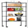 750 LBS Black 5 Tier Shelf Wire Shelving Unit - 14"x30"x60" with Wheels, NSF Wire Shelf Metal Heavy Duty Rack Height Adjustable Utility for Garage Kitchen Office Commercial Shelving Steel Layer Shelf view 1