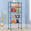 750 LBS Black 5 Tier Shelf Wire Shelving Unit - 14"x30"x60" with Wheels, NSF Wire Shelf Metal Heavy Duty Rack Height Adjustable Utility for Garage Kitchen Office Commercial Shelving Steel Layer Shelf view 2