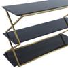 Armen Living Westlake 3-Tier Dark Brown Console Table with Brushed Gold Legs view 4