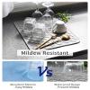 AMOAMI-Dish Drying Mats for Kitchen Counter-Silicone Dish Drying Mat-Kitchen Dish Drying Pad Heat Resistant Mat-Kitchen Gadgets Kitchen Accessories Kitchen Small Appliances(16" x 18", GREY) view 2