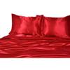 7PCS Premium Satin Duvet Cover Set-1Duvet Cover,1Fitted Sheet 14'',1Flat Sheet,2Pillowshams,2Pillowcases 600 TC Soft Satin Bedding Set Solid Colors Pattern Cal-King/Burgundy Duvet Cover Set view 2