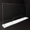 Large Acrylic Divider w/White Painted Base 46" W x 24" H (with 12" x 8" window) - 1/8" acrylic view 1