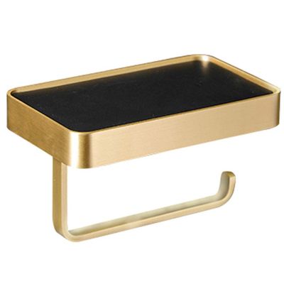 Floating Shelves Copper Toilet Paper Holder, Bathroom Towel Storage Rack, Golden Floating Shelf, Light Luxury Wall Decoration, Load Bearing 7kg (Color : Gold, Size : 16 * 10 * 8cm)