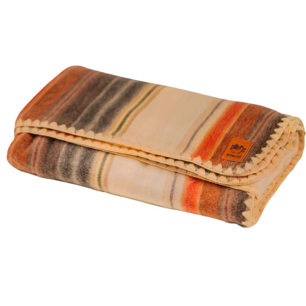 ALPAKITAS Alpaca Wool Blanket Throw | Large, Beautiful, Warm, Stripes | 64 x 45 inches | Ultra-Soft, Hypoallergenic and Breathable | Non-Itchy or Scratchy (Brown)