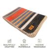 ALPAKITAS Alpaca Wool Blanket Throw | Large, Beautiful, Warm, Stripes | 64 x 45 inches | Ultra-Soft, Hypoallergenic and Breathable | Non-Itchy or Scratchy (Orange and Blue) view 2