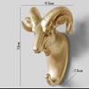 Animal Head Key Hooks Decorative for Wall Creative Resin Hook Hanger (Pack 6) Animal Shaped Coat Hat Hook Wall Hanging Wall Hook Decorative Gift (Gold) view 2