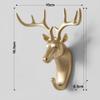 Animal Head Key Hooks Decorative for Wall Creative Resin Hook Hanger (Pack 6) Animal Shaped Coat Hat Hook Wall Hanging Wall Hook Decorative Gift (Gold) view 4