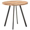 vidaXL Round Dining Table, Solid Acacia Wood Construction, Black Powder-Coated Iron Legs, Industrial Style, Handmade Design, 31.5" Diameter view 1