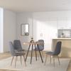 vidaXL Round Dining Table, Solid Acacia Wood Construction, Black Powder-Coated Iron Legs, Industrial Style, Handmade Design, 31.5" Diameter view 2