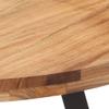vidaXL Round Dining Table, Solid Acacia Wood Construction, Black Powder-Coated Iron Legs, Industrial Style, Handmade Design, 31.5" Diameter view 4