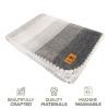 ALPAKITAS Alpaca Wool Blanket Throw | Large, Beautiful, Warm, Stripes | 64 x 45 inches | Ultra-Soft, Hypoallergenic and Breathable | Non-Itchy or Scratchy (Gray) view 2