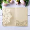 Rodvanvo 20 Pcs Laser Cut Wedding Invitations Card Pocket with Envelope for Birthday Party Baby or Bride Shower Invite suitable for 5 * 7 Inches Insert Paper (Champagne) view 1