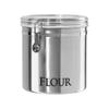 Oggi Jumbo 8" Stainless Steel Flour Clamp Canister - Airtight Food Storage Container Ideal for Kitchen & Pantry Storage of Flour or other Bulk, Dry Foods. view 1