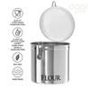 Oggi Jumbo 8" Stainless Steel Flour Clamp Canister - Airtight Food Storage Container Ideal for Kitchen & Pantry Storage of Flour or other Bulk, Dry Foods. view 3