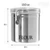 Oggi Jumbo 8" Stainless Steel Flour Clamp Canister - Airtight Food Storage Container Ideal for Kitchen & Pantry Storage of Flour or other Bulk, Dry Foods. view 4