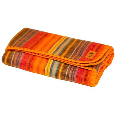 ALPAKITAS Alpaca Wool Blanket Throw | Large, Beautiful, Warm, Stripes | 64 x 45 inches | Ultra-Soft, Hypoallergenic and Breathable | Non-Itchy or Scratchy (Orange)