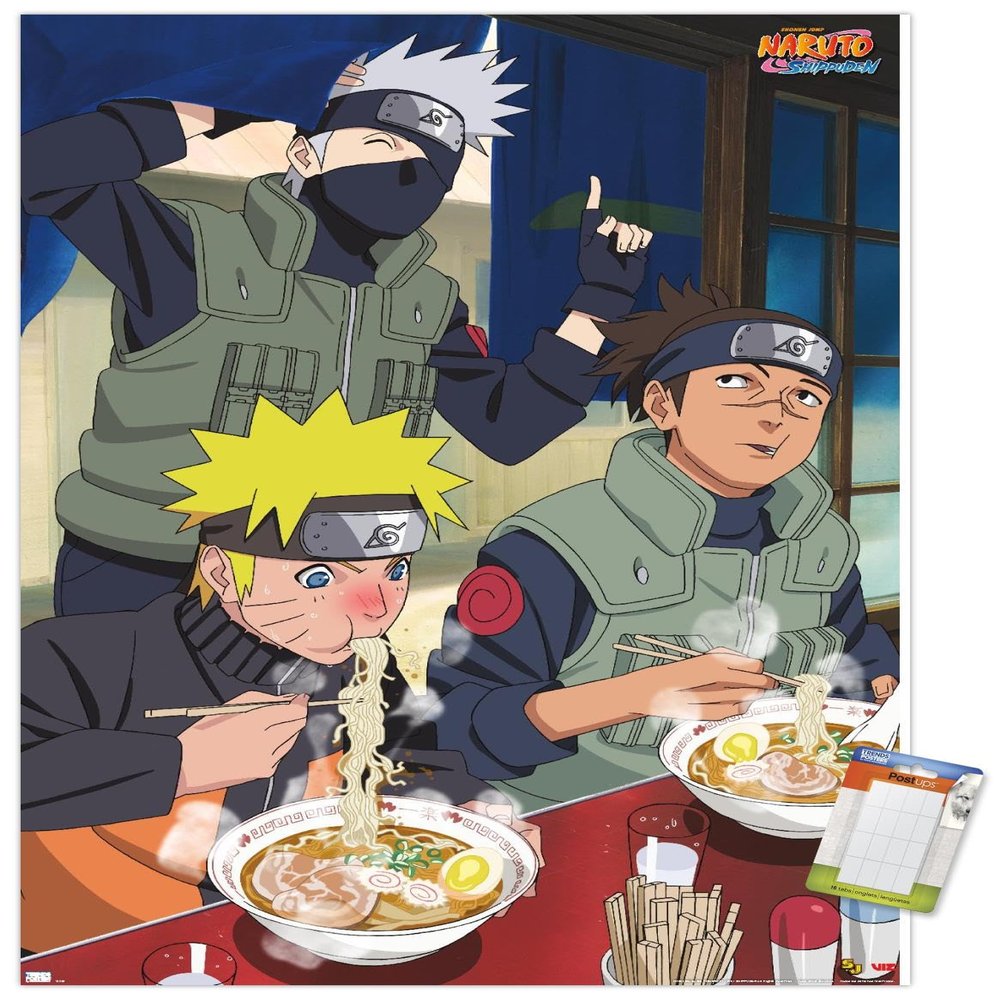 Trends International Naruto Shippuden - Food Wall Poster, 14.725" x 22.375", Premium Poster & Mount Bundle