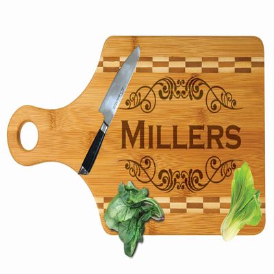 Personalize Cutting Board, Engraved Wood Custom Cutting Board, Paddle Shape, 13.5"X7", Wedding Gift, Housewarming Gift, Anniversary, Christmas Gifts, Mothers Gift and Dad Gift, Couples Gift
