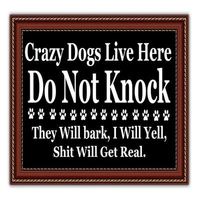 Crazy Dogs Live Here Do Not Knock Doormat, Funny Welcome Mats for Front Door Mat