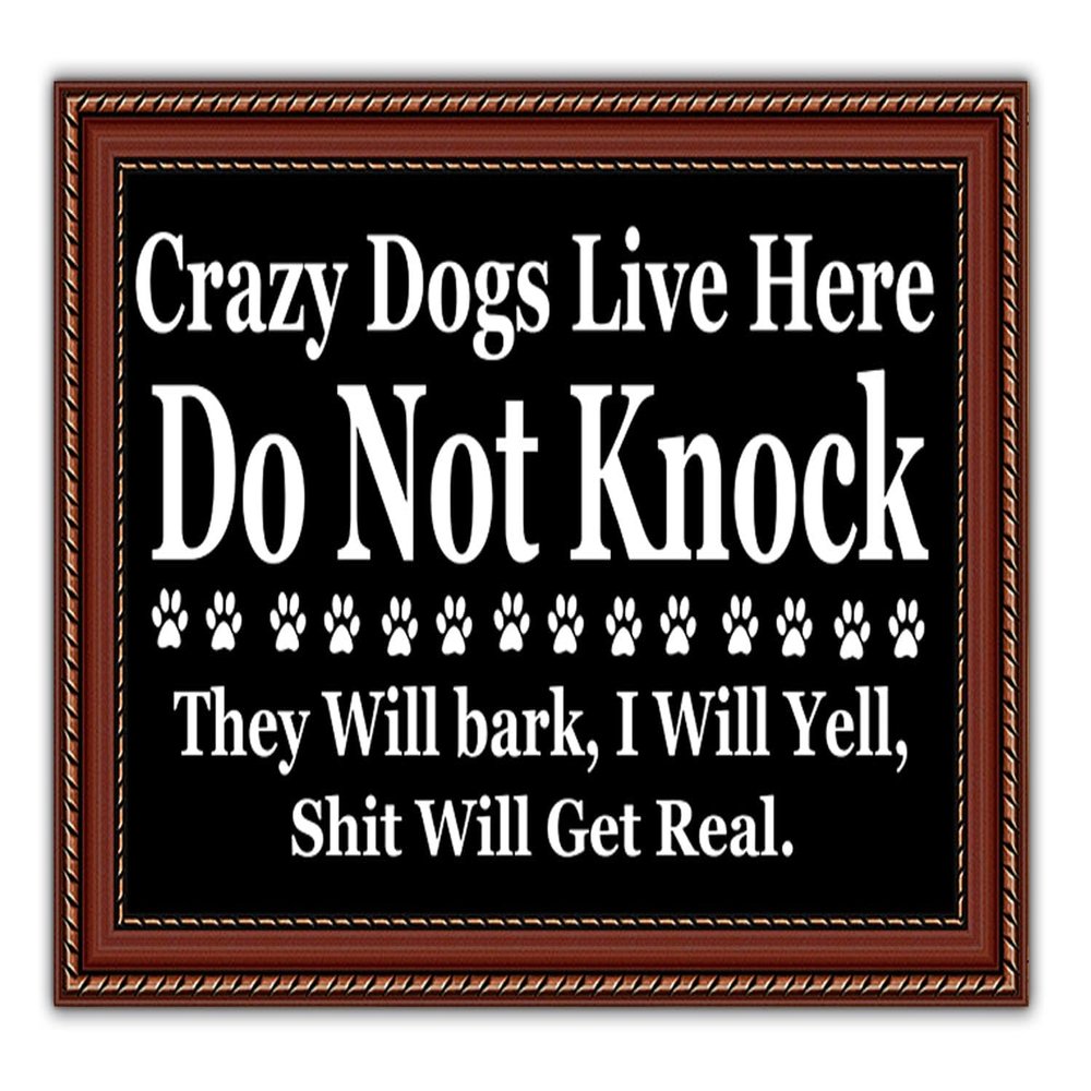 Crazy Dogs Live Here Do Not Knock Doormat, Funny Welcome Mats for Front Door Mat