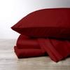 1000 Thread Count, 100% Egyptian Long Stapple Cotton, 4 PC Split Head Flex Sheet Set, 34" Split From the Top, Soft Satin Weave, 10" Deep Pocket (Split Head California King- 34" Split, Burgundy) view 1