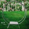80 CM/31.5" H Double Ring Cake Stand, Flower Stand Floral Hoop Cake Stand Cake Arch Rack, Round Backdrop Frame Stand, for Wedding Birthday Party Supplies Event Party Background Decoration (Silver) view 3
