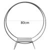 80 CM/31.5" H Double Ring Cake Stand, Flower Stand Floral Hoop Cake Stand Cake Arch Rack, Round Backdrop Frame Stand, for Wedding Birthday Party Supplies Event Party Background Decoration (Silver) view 4