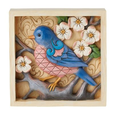 Enesco Jim Shore Bluebird Decorative Plaque, 6.5in H