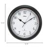 12 1/8 in Round Arabic Wall Clock, Black Plastic Frame-Each view 2