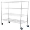 Regal Altair 21" Deep x 36" Wide x 80" High 4 Tier Chrome Wire Shelving Kit with 5" Wheels | NSF Commercial Storage Rack Unit view 1